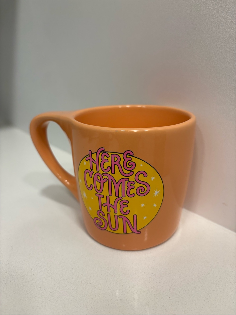 Here Comes The Sun Orange Ceramic Mug - Coffee Mug